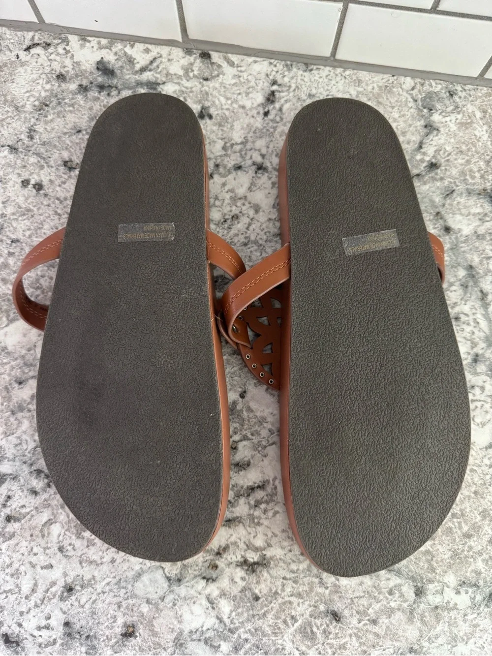 DV by Dolce Vita Tan Cutout Medallion Thong Sandals